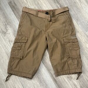Unionbay Men's Cargo Shorts with Belt Size 30 Khaki Casual Outdoor